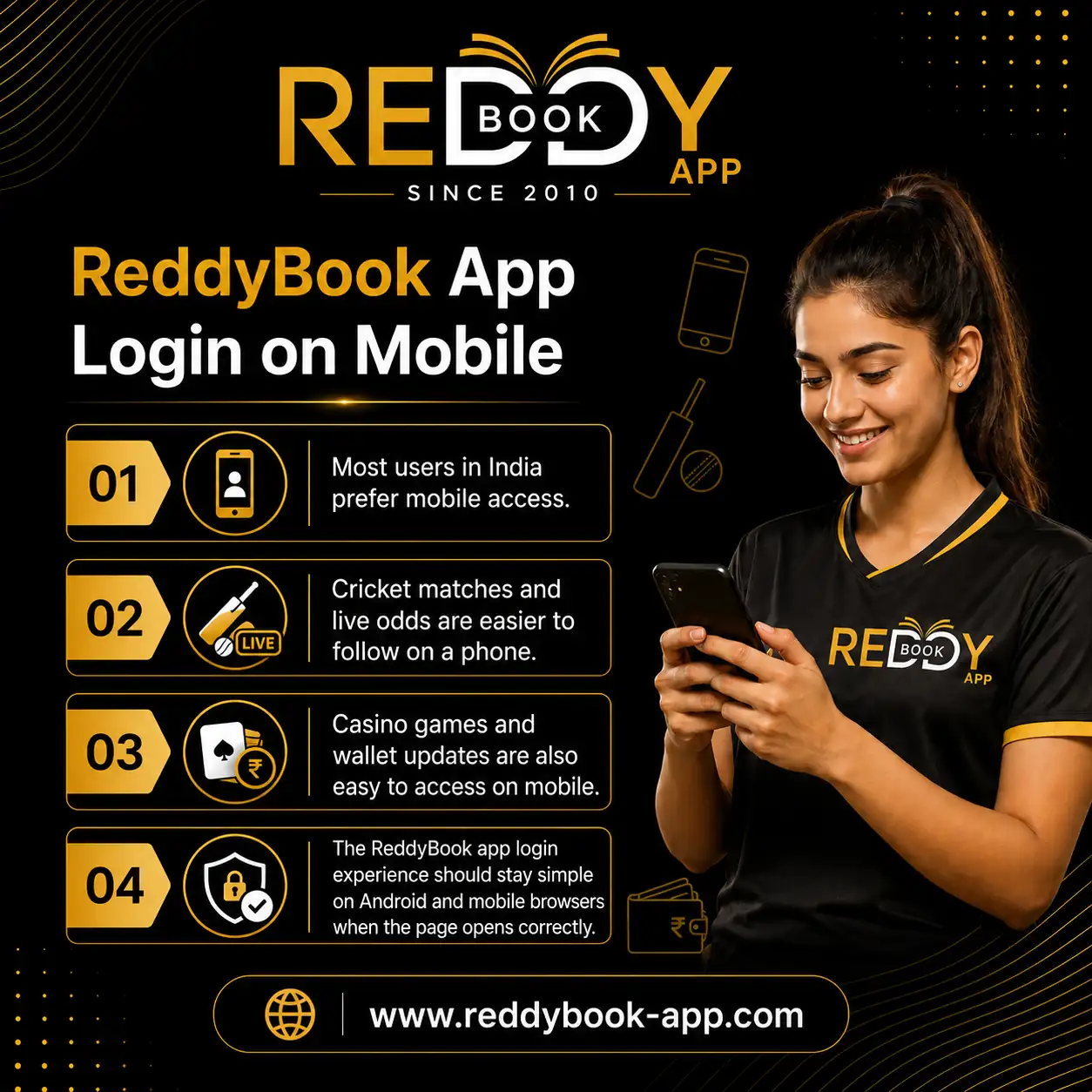 ReddyBook App Login on Mobile